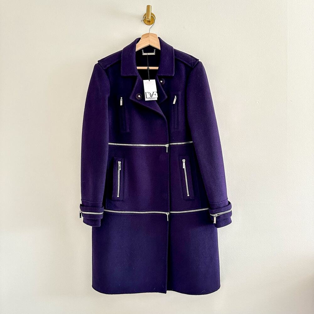 Diane Von Furstenberg 1,2,3 Coat in Royal Navy M - Picture 2 of 15